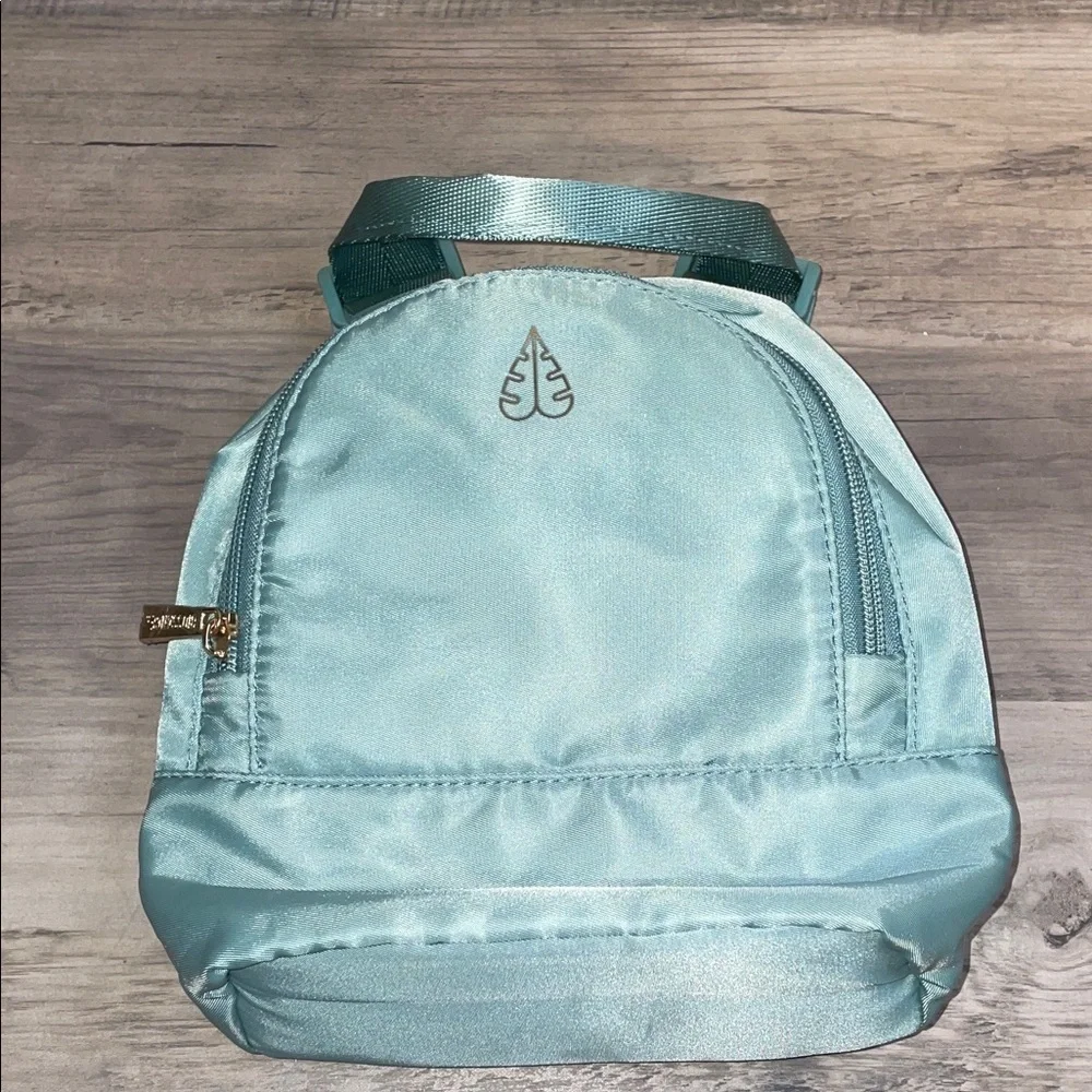 Biossance women’s mini backpack purse bag green light travel Athlesiure nwot